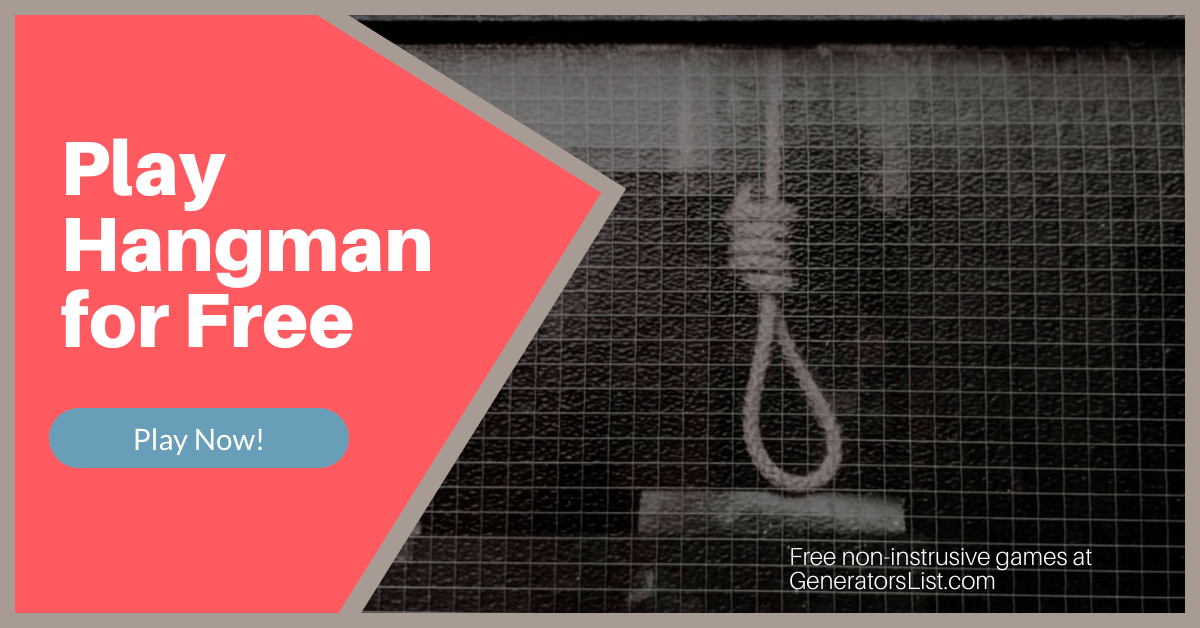 Free Hangman Game - Generators List