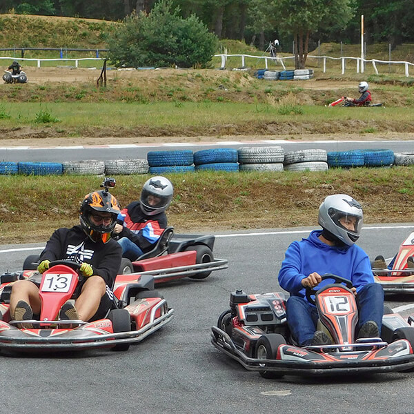 Riding go-karts
