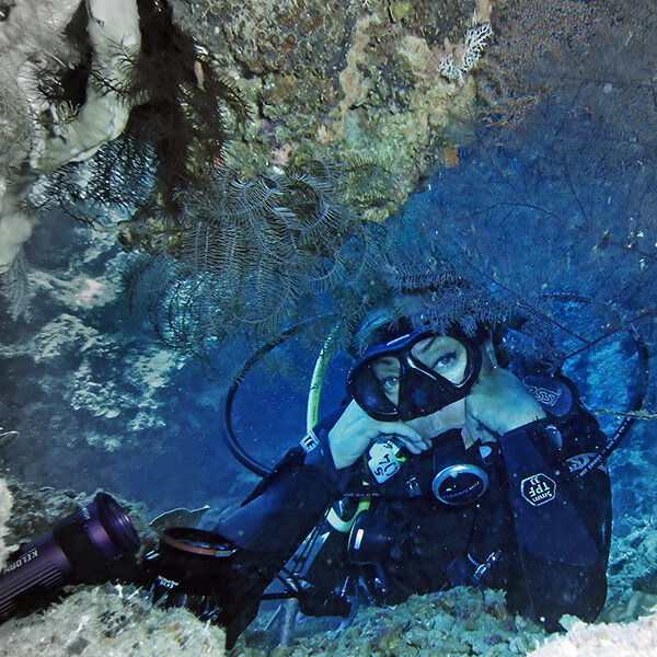 scuba diver under water