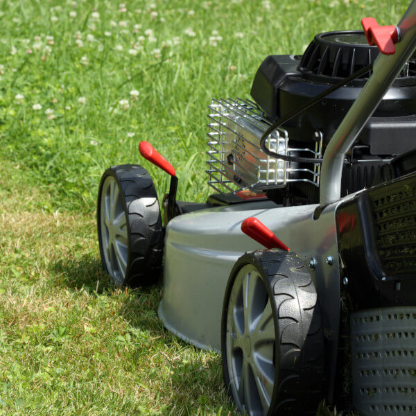 lawnmower cutting grass