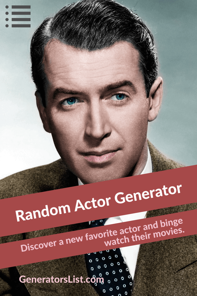 Random Actor Generator Generators List