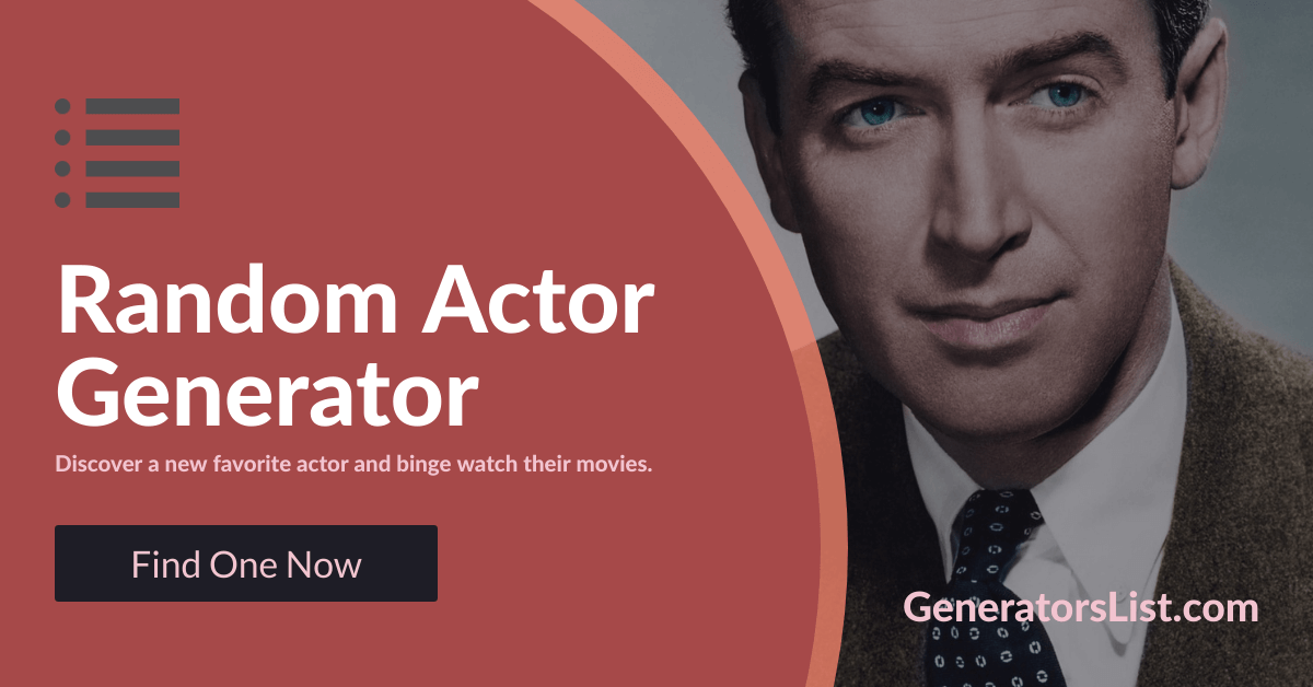 Random Actor Generator Generators List