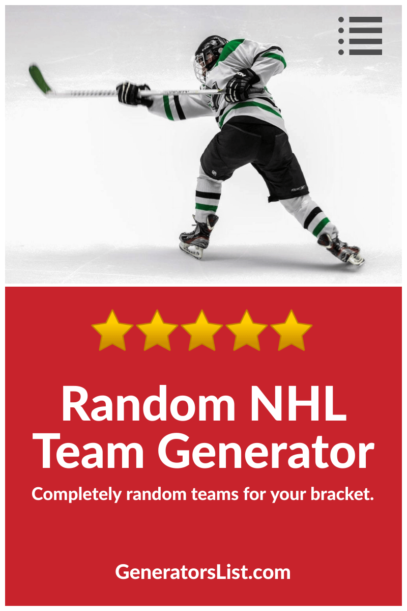 Random NHL Team Generator | Generators List