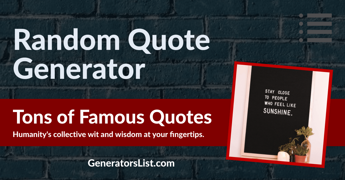 Random Quote Generator - Generators List