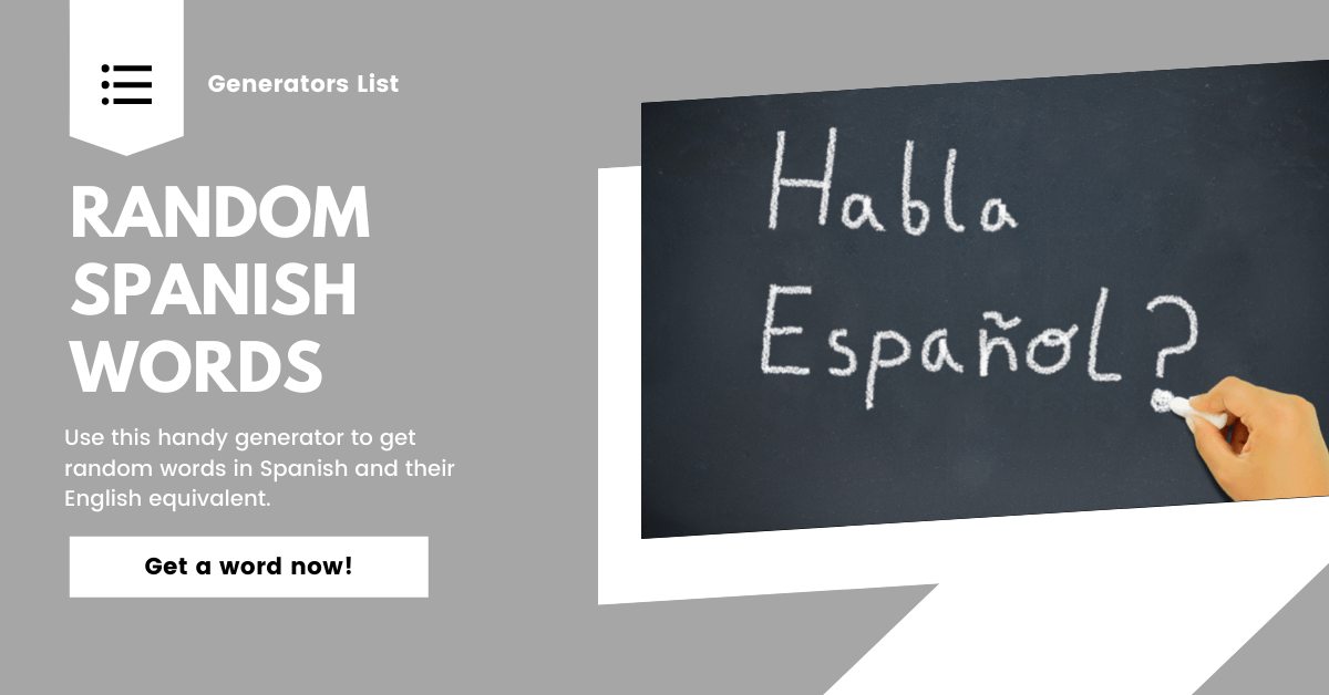 3 random words in spanish