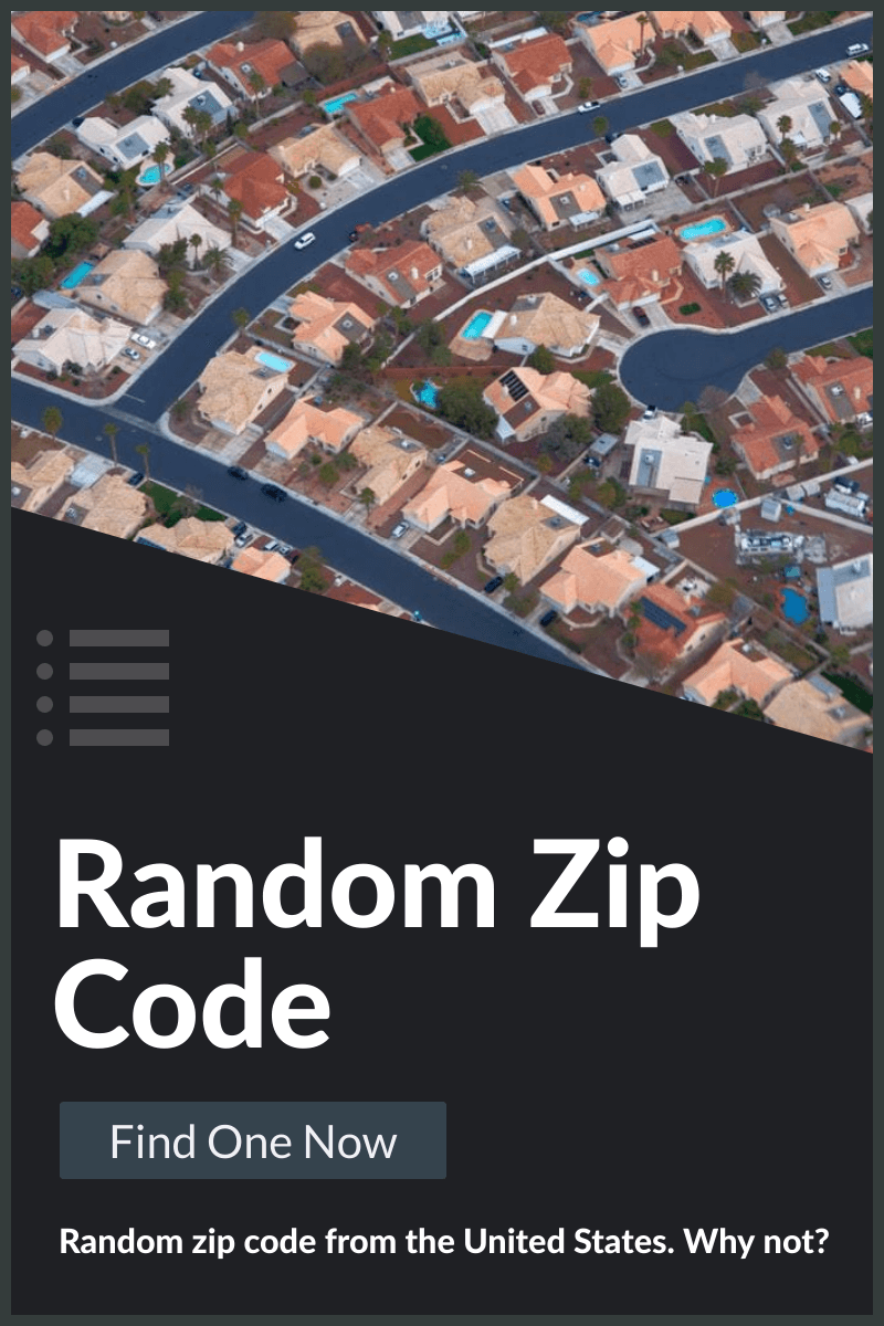 Random Zip Code - US Postal Zip Code Generator | Generators List