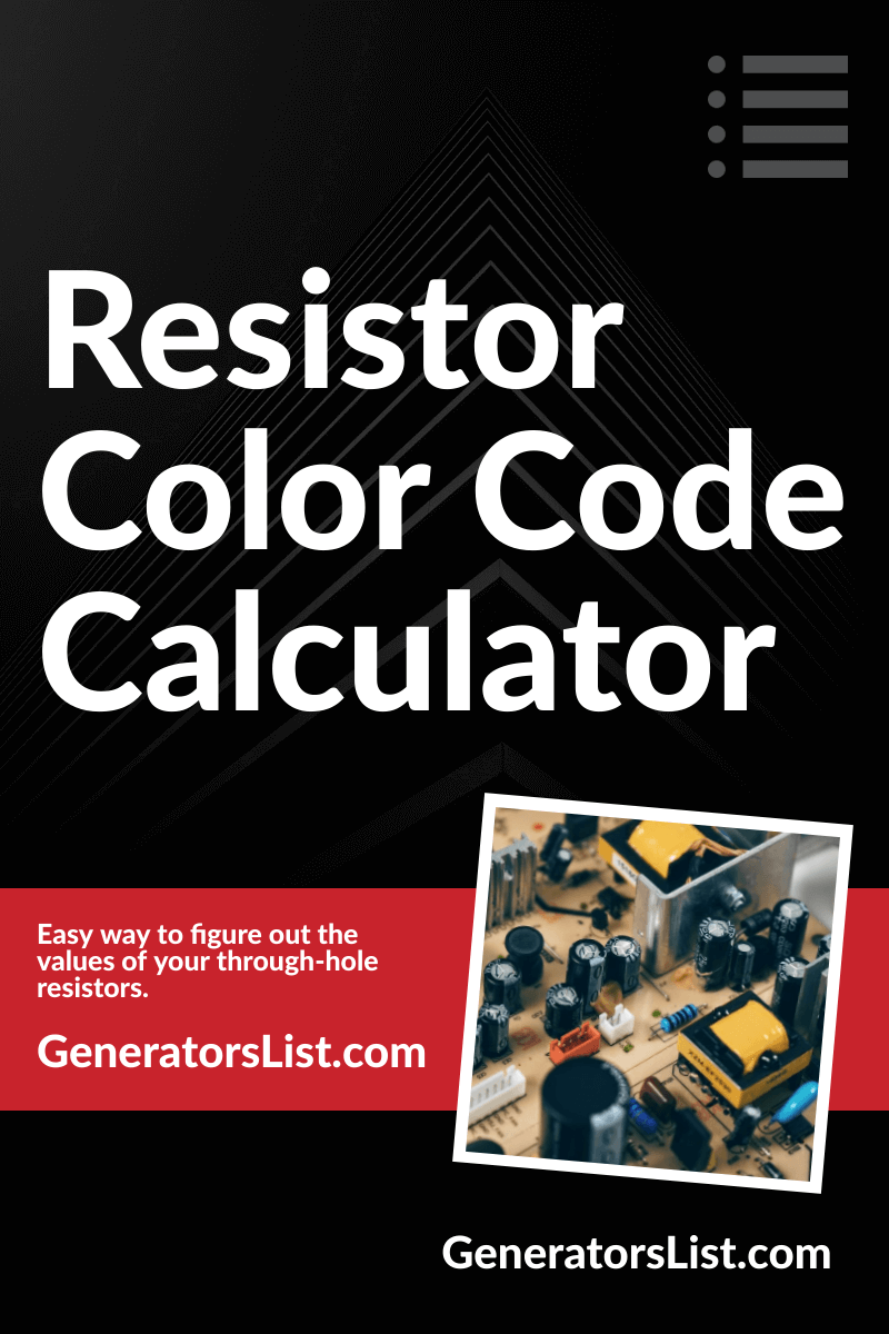Resistor Color Code Calculator Generators List