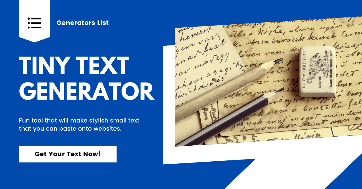 Tiny Text Generator Create Small Text - Generators List